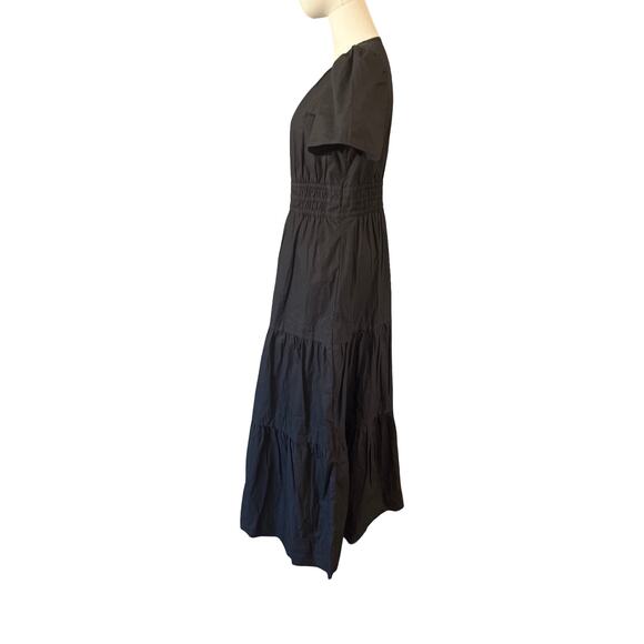 Quince Organic Cotton Tiered Maxi Dress Black Size S NWT - Picture 3 of 7